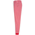 Red-White - Back - SF Unisex Adult Stripe Cuffed Lounge Pants