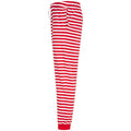 Red-White - Back - SF Unisex Adult Stripe Cuffed Lounge Pants