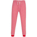 Red-White - Front - SF Unisex Adult Stripe Cuffed Lounge Pants