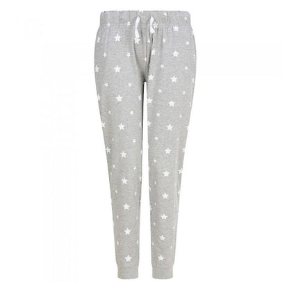 Heather Grey-White - Front - SF Unisex Adult Stars Cuffed Lounge Pants