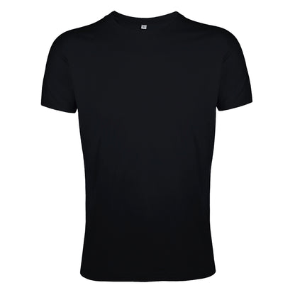 Deep Black - Front - SOLS Mens Regent Slim Fit Short Sleeve T-Shirt
