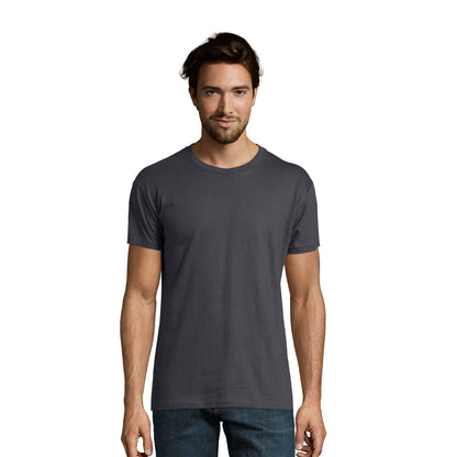 Charcoal Marl - Side - SOLS Mens Imperial Slim Fit Short Sleeve T-Shirt