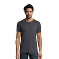 Charcoal Marl - Side - SOLS Mens Imperial Slim Fit Short Sleeve T-Shirt