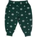 Bottle Green-White - Back - Larkwood Baby Snowflake Lounge Pants