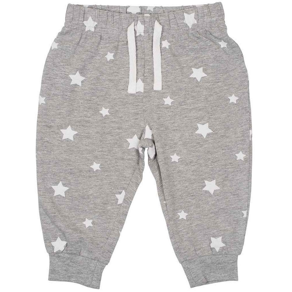 Heather Grey-White - Front - Larkwood Baby Stars Lounge Pants