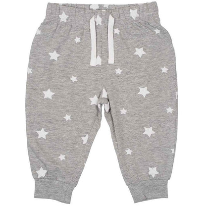 Heather Grey-White - Front - Larkwood Baby Stars Lounge Pants