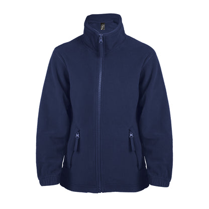Navy - Front - SOLS Childrens-Kids North Zip-Up Fleece Jacket