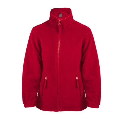 Red - Front - SOLS Childrens-Kids North Zip-Up Fleece Jacket