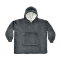 Charcoal - Front - Brand Lab Childrens-Kids Sherpa Fleece Oversized Hoodie