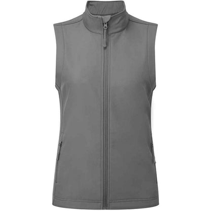 Dark Grey - Front - Premier Womens-Ladies Windchecker Gilet