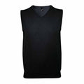 Black - Front - SOLS Unisex Gentlemen Sleeveless V Neck Sweater Vest