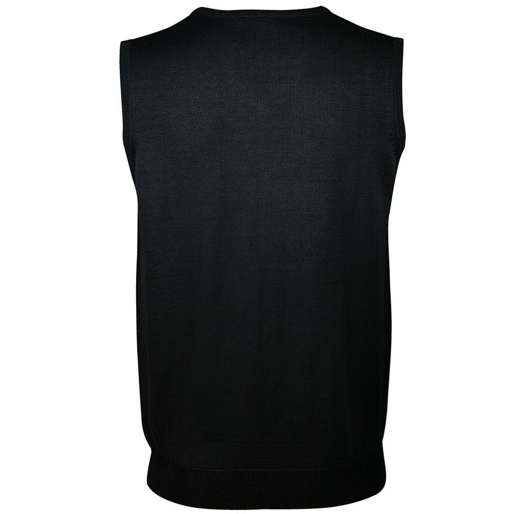Black - Back - SOLS Unisex Gentlemen Sleeveless V Neck Sweater Vest