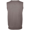 Grey - Back - SOLS Unisex Gentlemen Sleeveless V Neck Sweater Vest