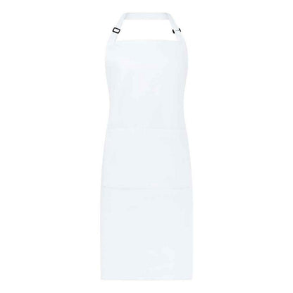 White - Front - Brand Lab Unisex Adult Organic Bibbed Apron