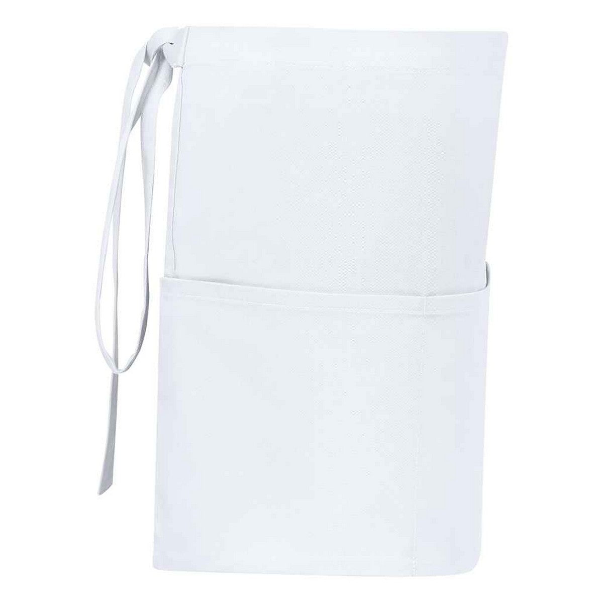 White - Back - Brand Lab Unisex Adult Organic Front Pocket Short Apron