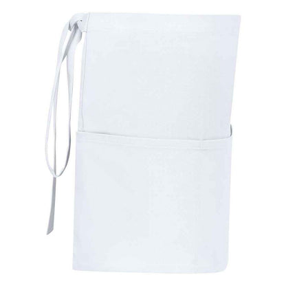 White - Back - Brand Lab Unisex Adult Organic Front Pocket Short Apron