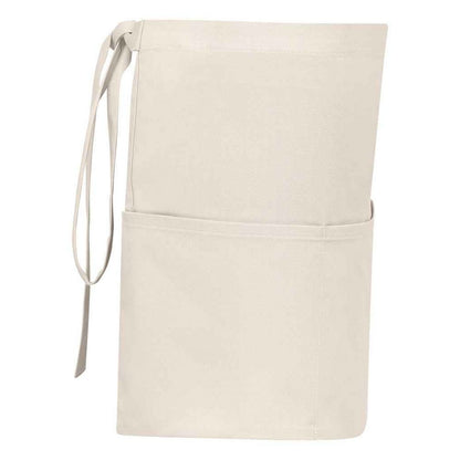 Natural - Back - Brand Lab Unisex Adult Organic Front Pocket Short Apron