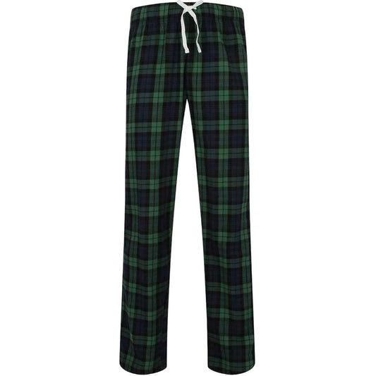 Navy-Green - Front - SF Mens Tartan Lounge Pants