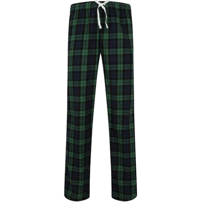 Navy-Green - Front - SF Mens Tartan Lounge Pants