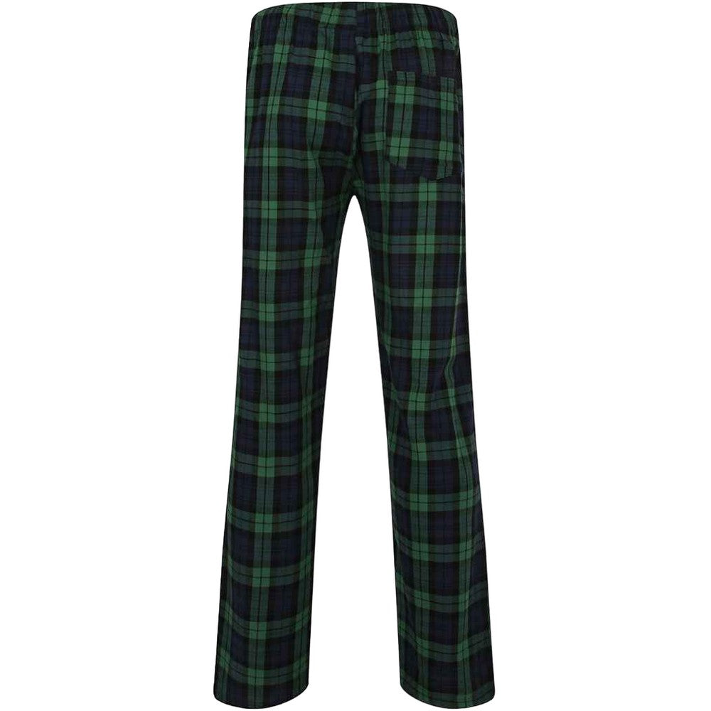 Navy-Green - Back - SF Mens Tartan Lounge Pants