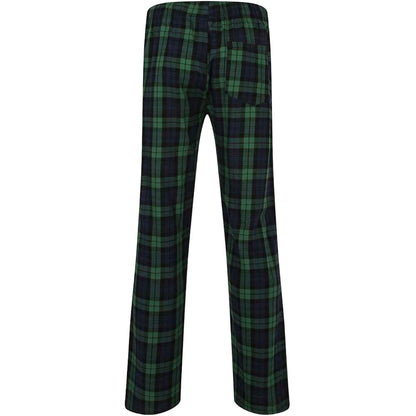 Navy-Green - Back - SF Mens Tartan Lounge Pants