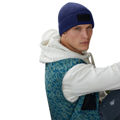 Oxford Navy-Black - Back - Beechfield Fashion Woven Patch Beanie