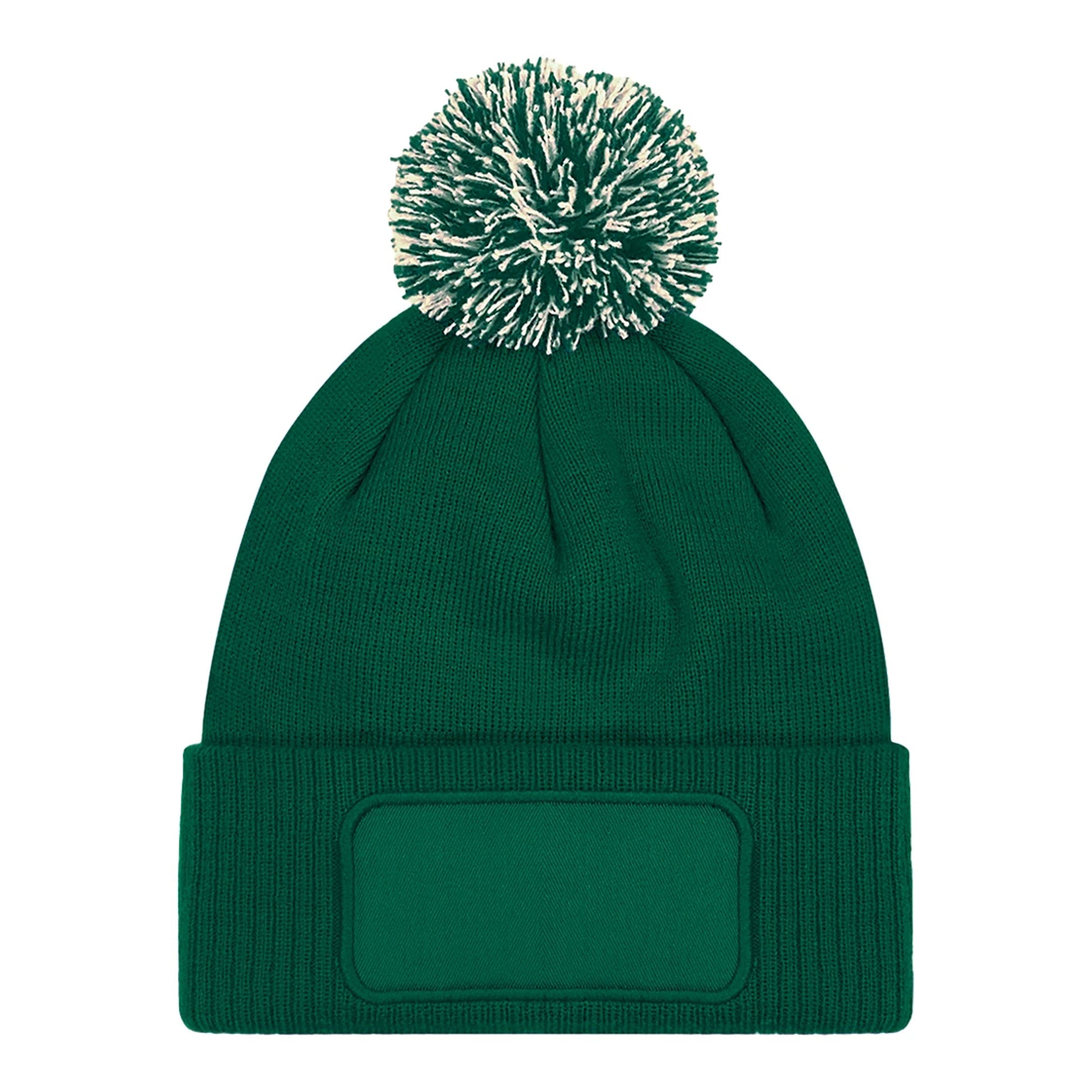 Bottle Green-Off White - Back - Beechfield Snowstar Beanie