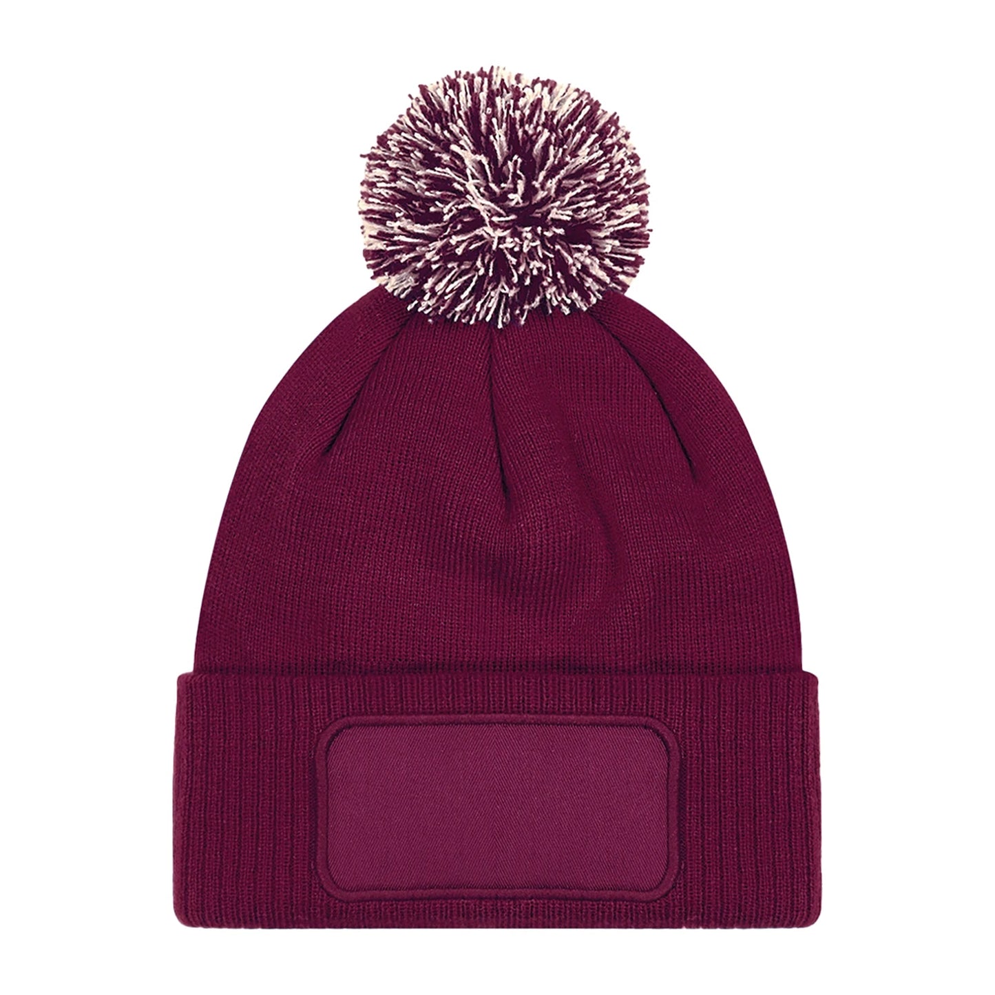 Burgundy-Off White - Back - Beechfield Snowstar Beanie