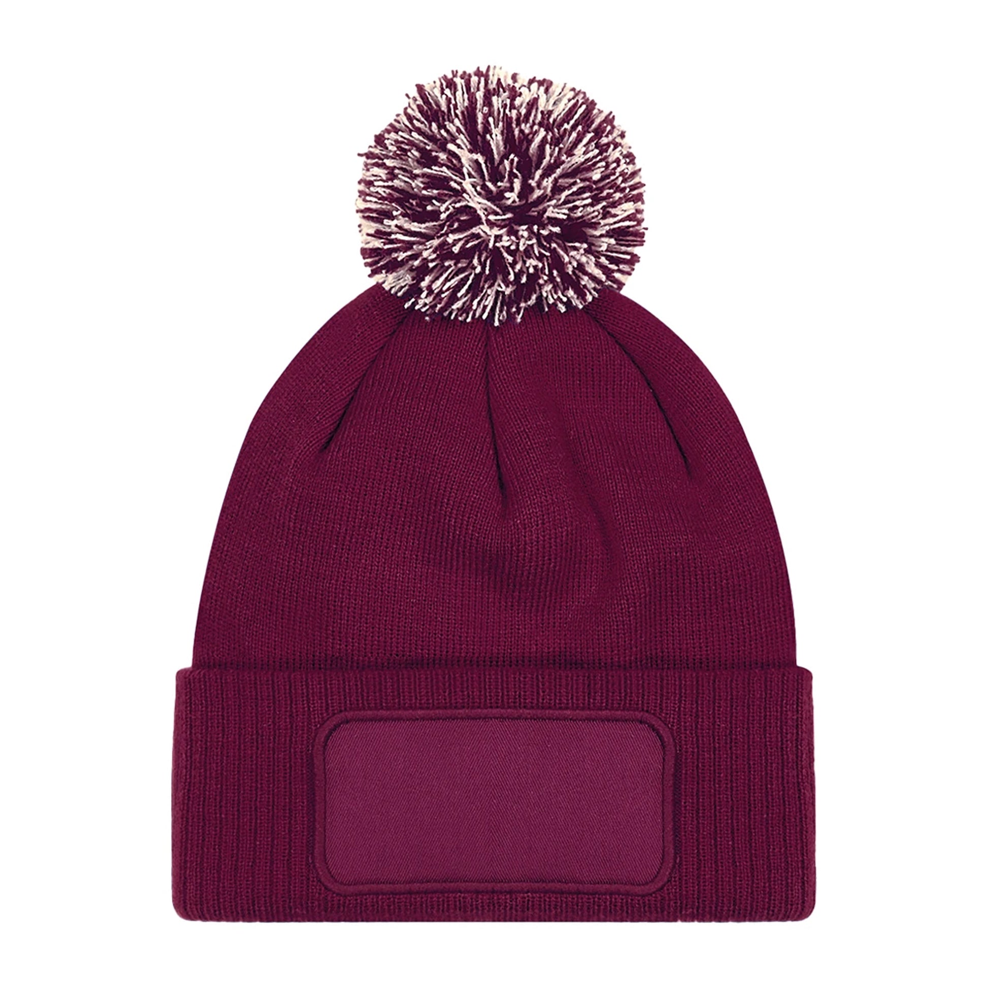 Burgundy-Off White - Back - Beechfield Snowstar Beanie
