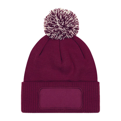Burgundy-Off White - Back - Beechfield Snowstar Beanie