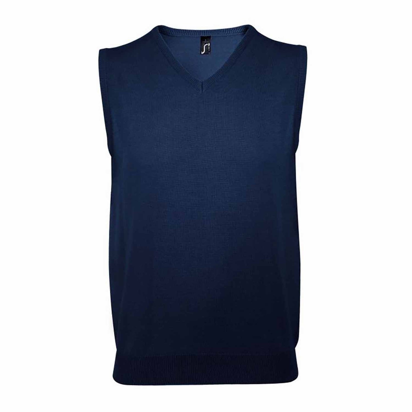 Navy - Front - SOLS Unisex Gentlemen Sleeveless V Neck Sweater Vest