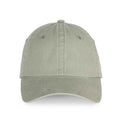 Almond Green - Front - Native Spirit Unisex Adult Faded Washed Baseball Cap
