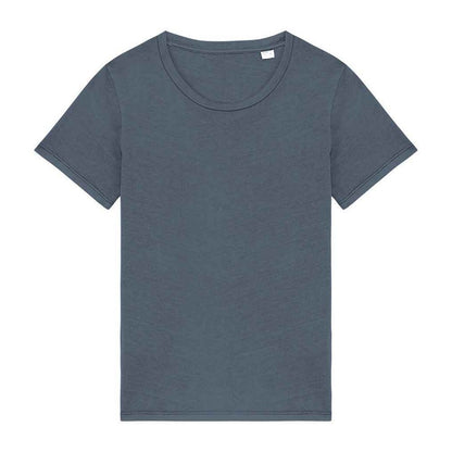 Mineral Grey - Front - Native Spirit Womens-Ladies Faded Washed T-Shirt