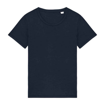 Navy Blue - Front - Native Spirit Womens-Ladies Faded Washed T-Shirt