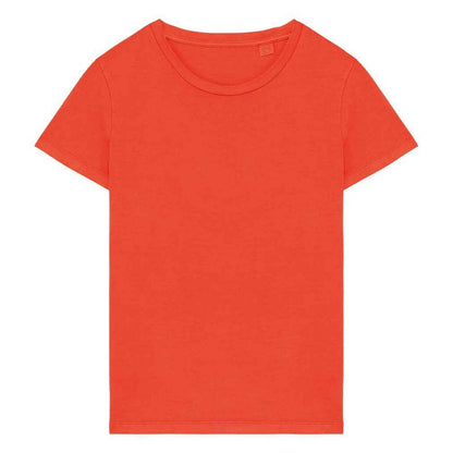 Paprika Red - Front - Native Spirit Womens-Ladies Faded Washed T-Shirt