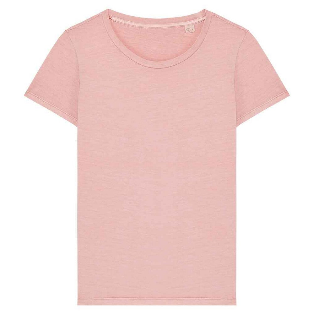 Petal Rose - Front - Native Spirit Womens-Ladies Faded Washed T-Shirt