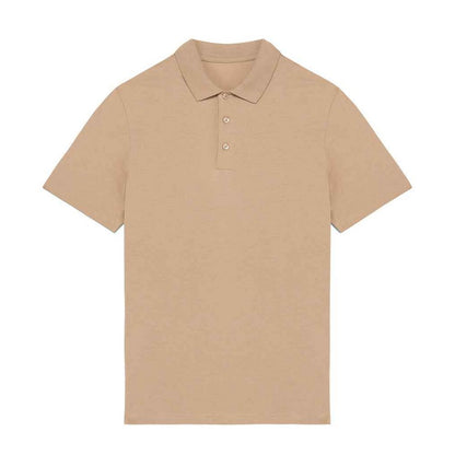 Wet Sand - Front - Native Spirit Mens Jersey Polo Shirt
