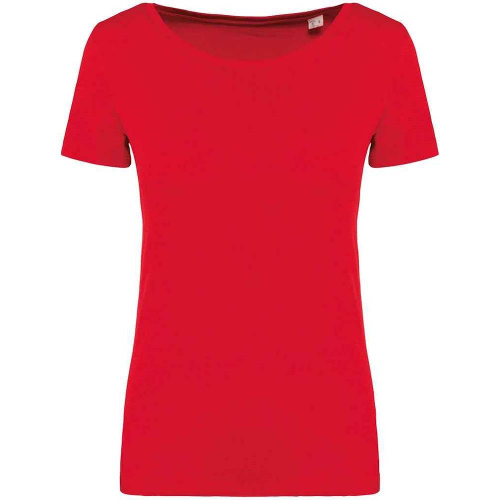 Poppy Red - Front - Native Spirit Womens-Ladies T-Shirt