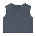 Mineral Grey - Front - Native Spirit Womens-Ladies Faded Cropped Tank Top