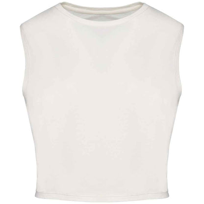 Ivory - Front - Native Spirit Womens-Ladies Faded Cropped Tank Top
