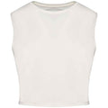 Ivory - Front - Native Spirit Womens-Ladies Faded Cropped Tank Top