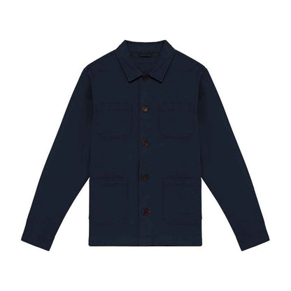Navy Blue - Front - Native Spirit Mens Faded Work Jacket