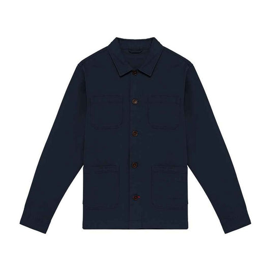 Navy Blue - Front - Native Spirit Mens Faded Work Jacket