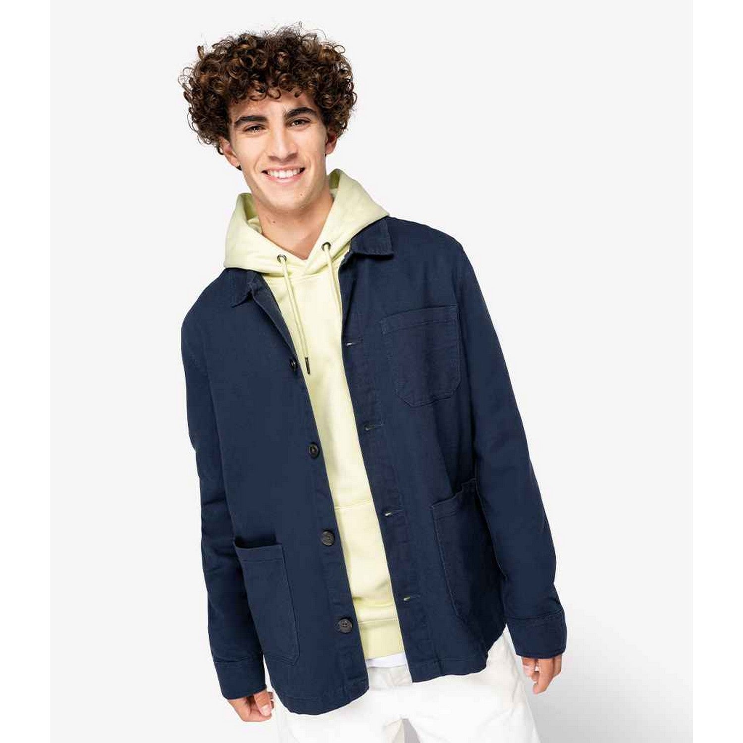 Indigo - Front - Native Spirit Mens Faded Work Jacket