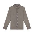 Pale Khaki - Front - Native Spirit Mens Washed Long-Sleeved Shirt