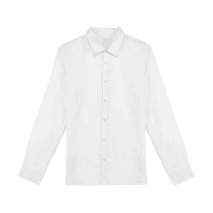 White - Front - Native Spirit Mens Washed Long-Sleeved Shirt