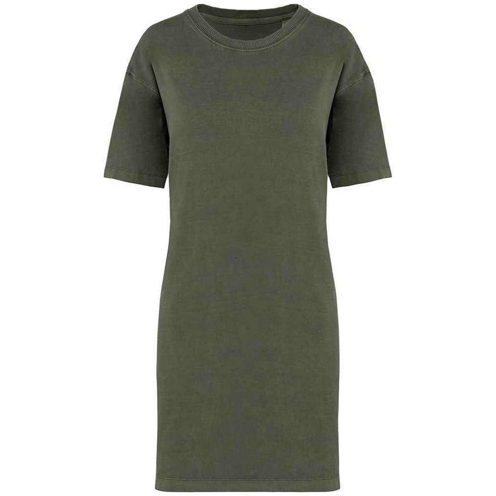 Organic Khaki - Front - Native Spirit Womens-Ladies T-Shirt Dress