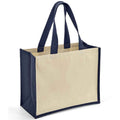 Natural-Navy - Front - Brand Lab Jute Canvas Shopper