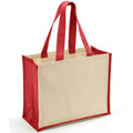 Natural-Red - Front - Brand Lab Jute Canvas Shopper