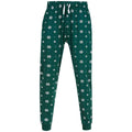Bottle Green-White - Front - SF Unisex Adult Snowflake Cuffed Lounge Pants